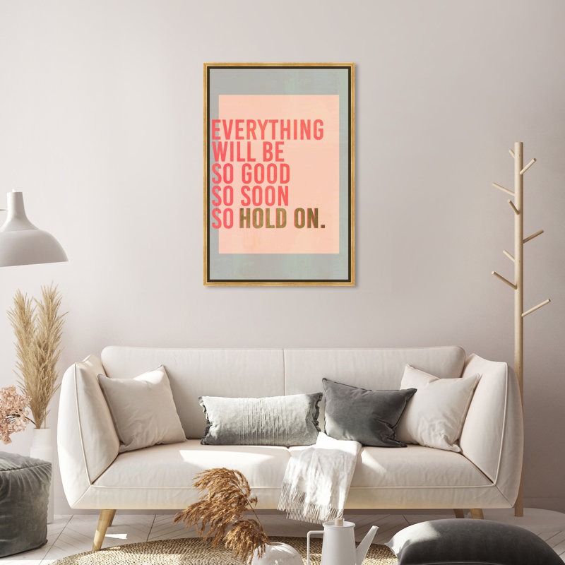 Typographie et citations - Art textuel sur toile, Encadrement doré, H 30 po x l 20 po