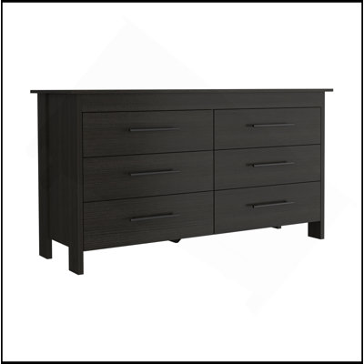 6 Drawer Double Dresser Wezz, Bedroom, Black