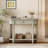 Narrow Console Table with Curved Corner, Retro Entryway Table with Top Drawer and Open Shelf, Sofa Table for Entryway, Hallway and Living Room-2019332665-2019332647