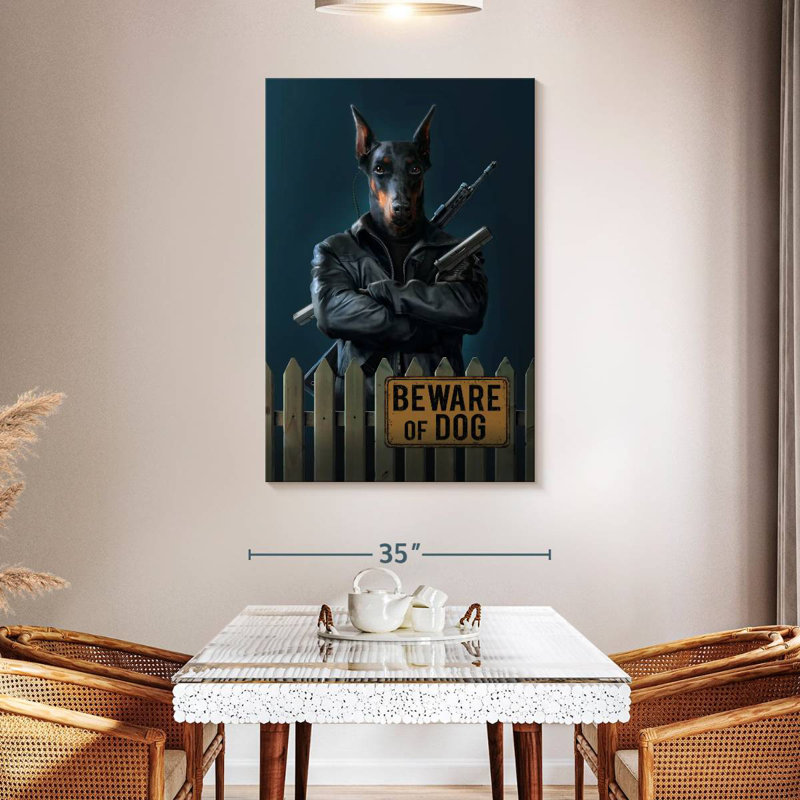 Ketti Beware Of Dog, H 48 po x l 32 po