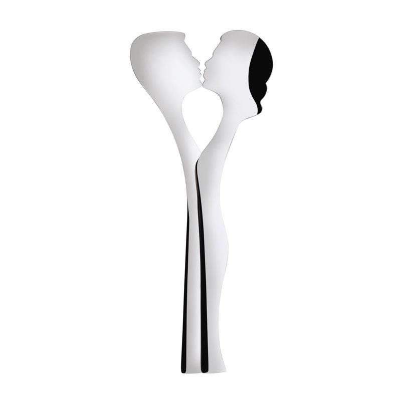 Abbraccio Stainless Steel Salad Servers, Silver