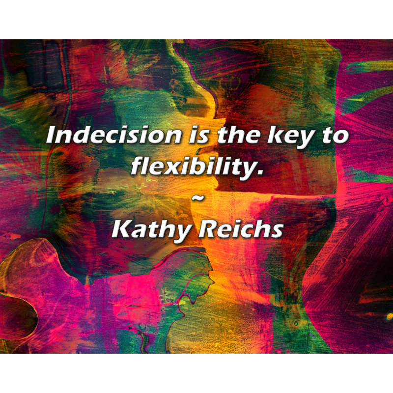 Kathy Reichs Citation: L'indécision est la clé de la flexibilité.