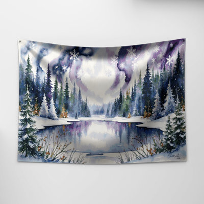 Tapisserie murale de Noël aquarelle de Noël