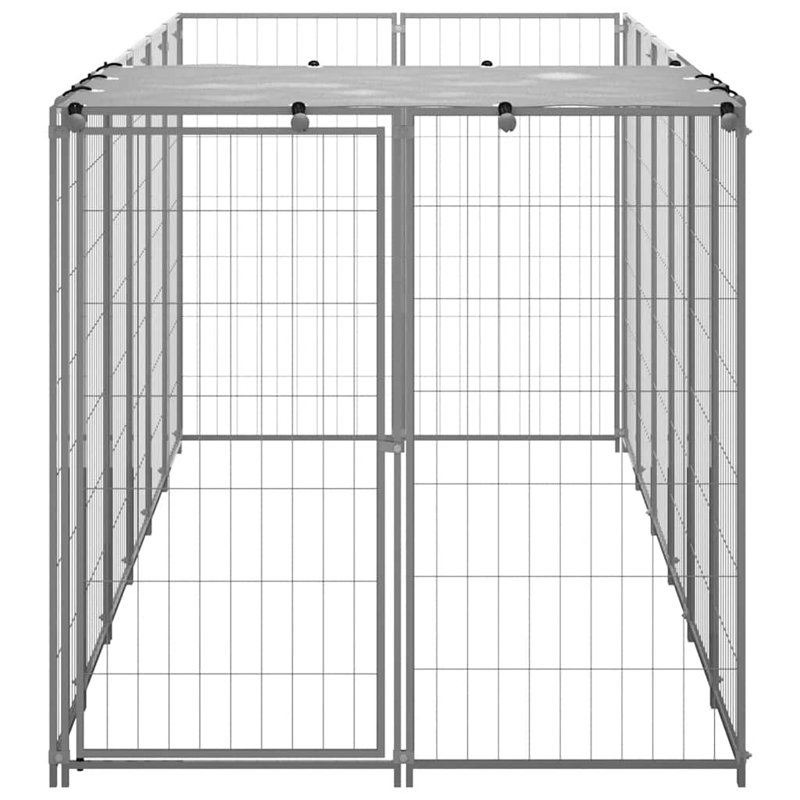 Cornwall 43.31cm H PE, Powder-coated Steel Exercise Pen With Door, Silver