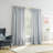 Sun Zero Roxy Generation Slub Texture Tacked Bow Semi-Sheer Tie Top Curtain Panel-110875296-110875293