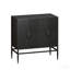 Armoire de rangement 31,5 po, 2 portes, décor moderne avec pieds en métal pour le salon - noir