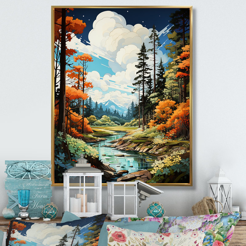 «Redwood Tree Shimmering Heights I», art mural sur toile paysage et nature, H 20 po x l 12 po x P 1 po, Cadre flottant doré