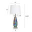 Lampe de table en verre - Wellen - abat-jour blanc