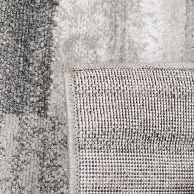 Tapis argenté à motif géométrique moderne Krasmir, Rectangle 8 pi x 10 pi