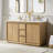 Clairence 60 In. Double Sinks Freestanding Bath Vanity In Light Oak With Carrara Quartz Top