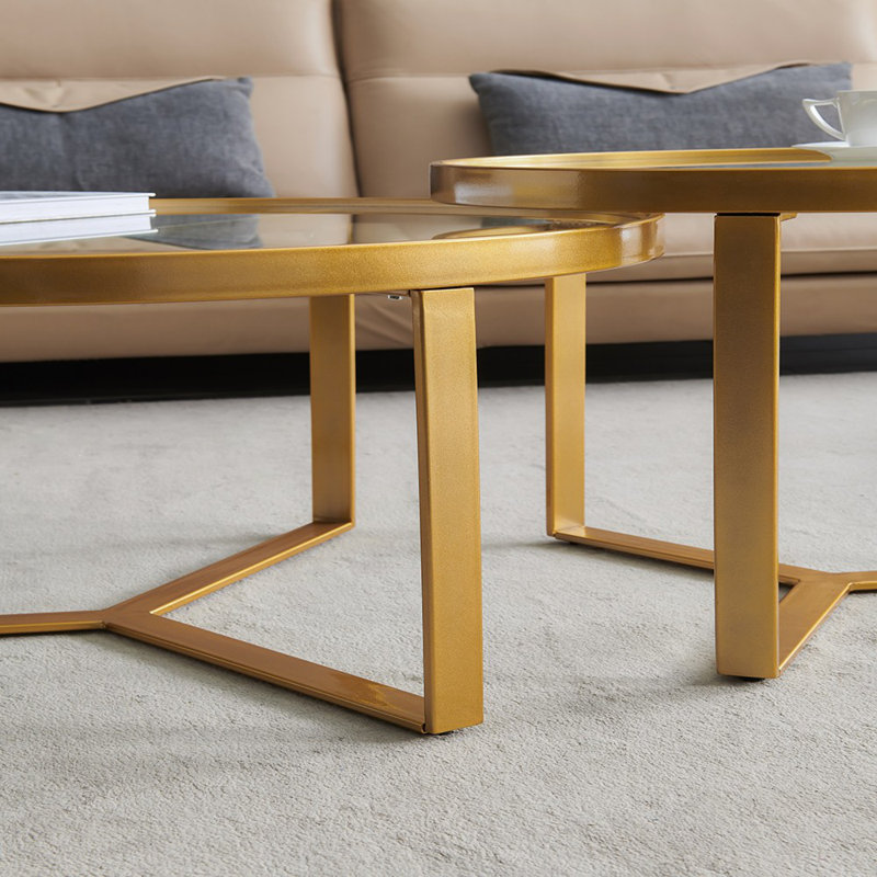 2 - Piece Glass Top Living Room Table Set