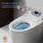 Smart Toilet Bidet Combo With Foot Sensor Open Cover/Seat, Self-Cleaning Nozzle, LED Display, Three Level Heated Seat/Airflow, Night Light, Knob Control, Soft Close, Auto Flush, With Remote Control