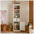 75'' Freestanding Display Bookshelf, Farmhouse Bookcase With Storage & Cabinet, Small Size Wooden Organizer Pantry, For Hallways Living Room, Kitchen, Home, Office - White