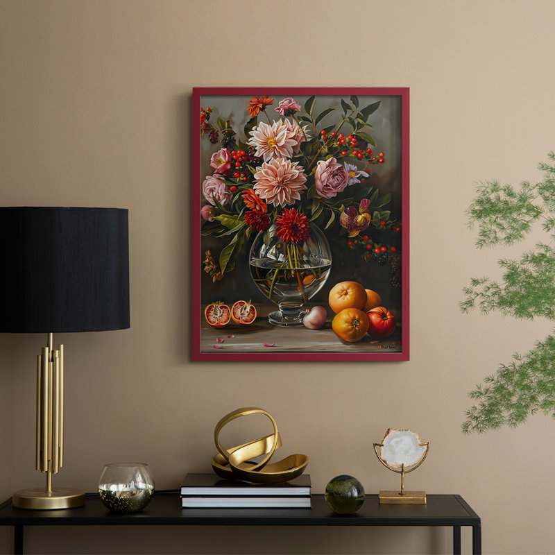 Reproduction encadrée FLORAL Series DCCXLI - bois massif