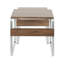 Tables gigognes modernes Tea Side en acier inoxydable et noyer