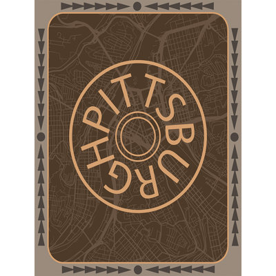 " Pittsburgh Map, Pittsburgh Pennsylvania, Graphic Art Wrapped Canvas "