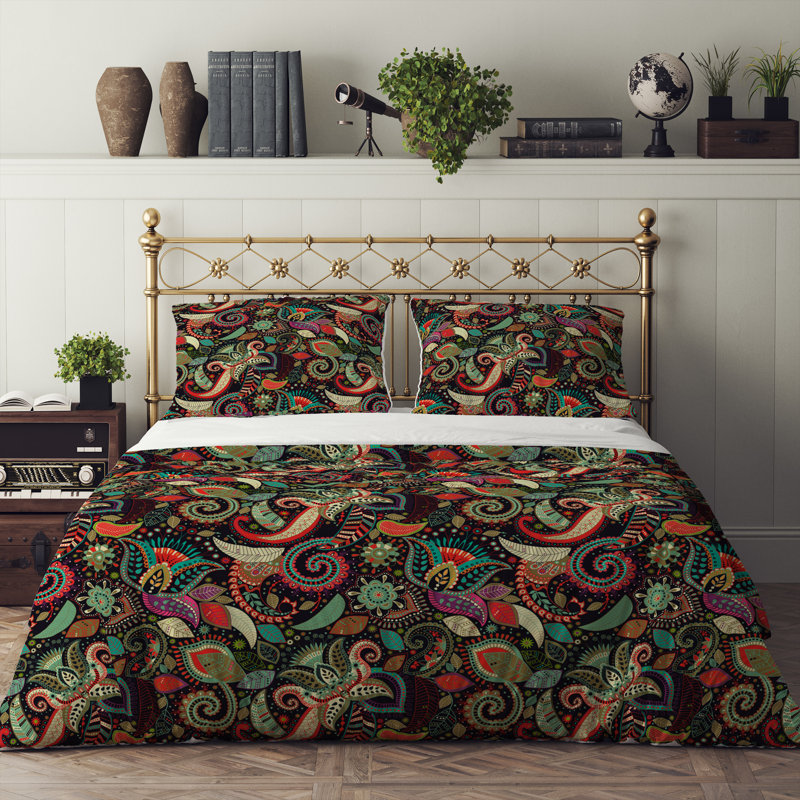 Paisley Duvet Cover, King Duvet Cover + 2 King Shams
