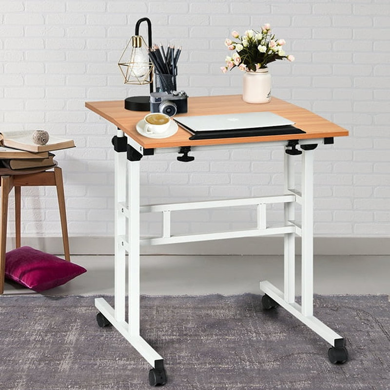 Bureau d'ordinateur à hauteur assise ajustable 2 en 1 Carlysha