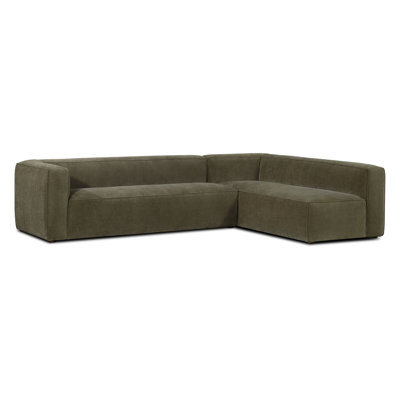 Piazza 124.5" Chenille Fabric L-Shaped Sectional Sofa