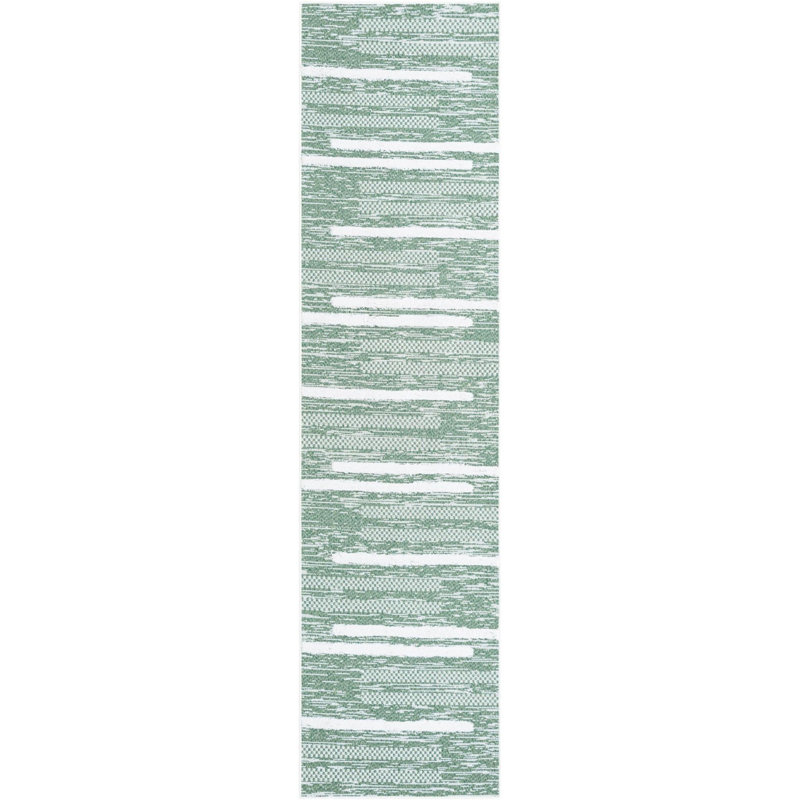 Cotton Abstract Indoor Rug, Runner 2'7" x 10'