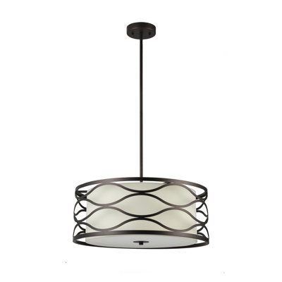 Plafonnier semi-encastré tambour 3 lumières unique Rafia