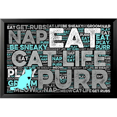«Cat Life» par Brandi Fitzgerald - reproduction d'art textuel sur papier encadré