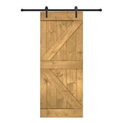 Porte de grange en bois massif DIY 3 en 1 pour chambres, espaces de rangement, placards