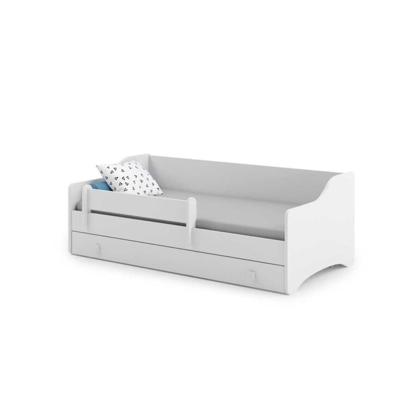 Single bed Erik, White, European Toddler (80 x 160cm)