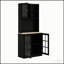 Armoire de cuisine autoportante avec portes en verre et tablettes réglables pour le rangement et la présentation organisés