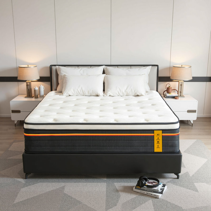 Queen Mattress 12 Inch Pocket Coil Hybrid Mattress, Medium-Firm Feel, Mattress in a Box with CertiPUR-US Certified, Queen
