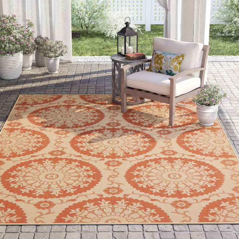 Sousanna Geometric Indoor / Outdoor Rug, Rectangle 7'1" x 10'