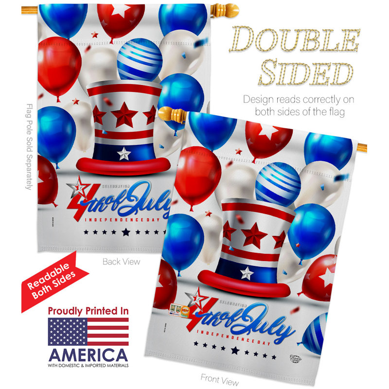 Drapeau de la maison en polyester 28 po x 40 po Independence Ballooon
