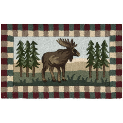 Tapis bleu/vert/beige touffeté à la main Woodley