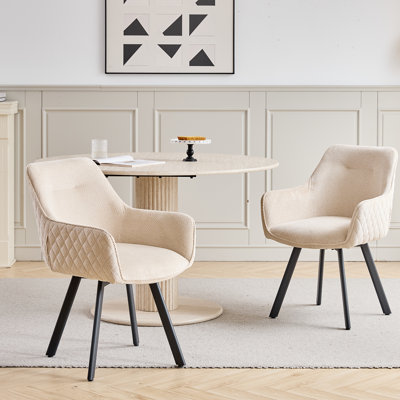 Upholstered Linen Blend Armchair