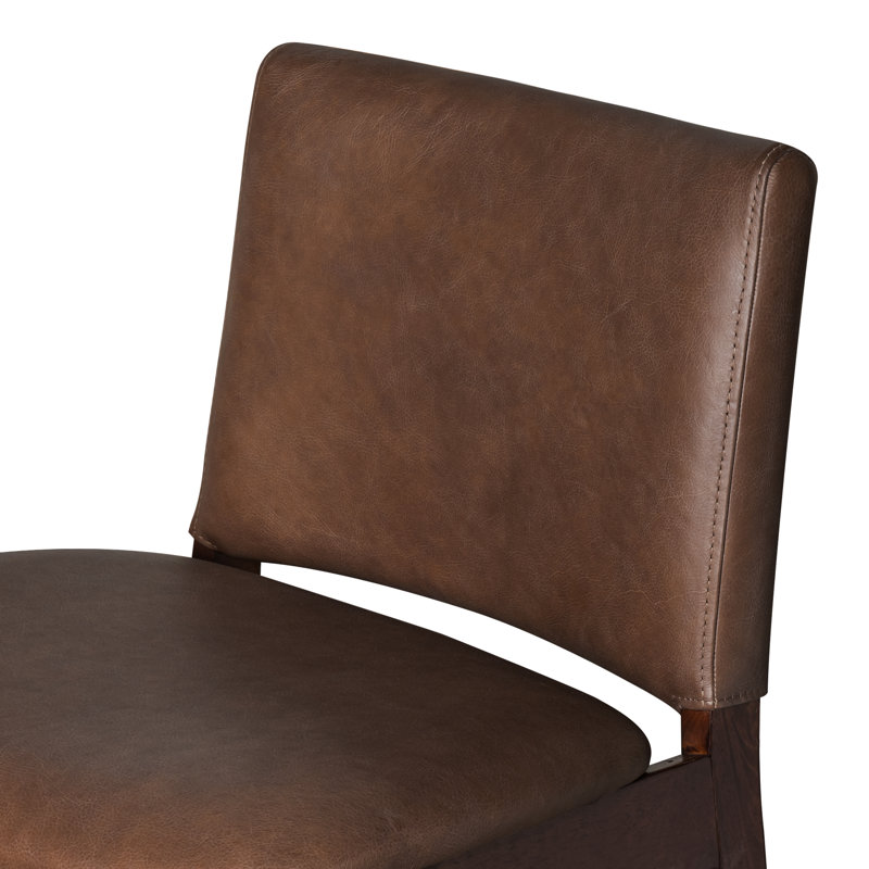 Chaise en cuir pleine fleur Oliva, Brown