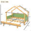 Lit simple en bois dans une cabane dans un arbre avec rails à coussin souple, pour enfants, adolescents, filles, garçons, vert