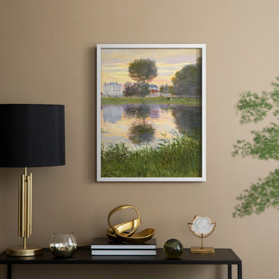 «Vintage Landscape XCVI», reproduction encadrée - bois massif