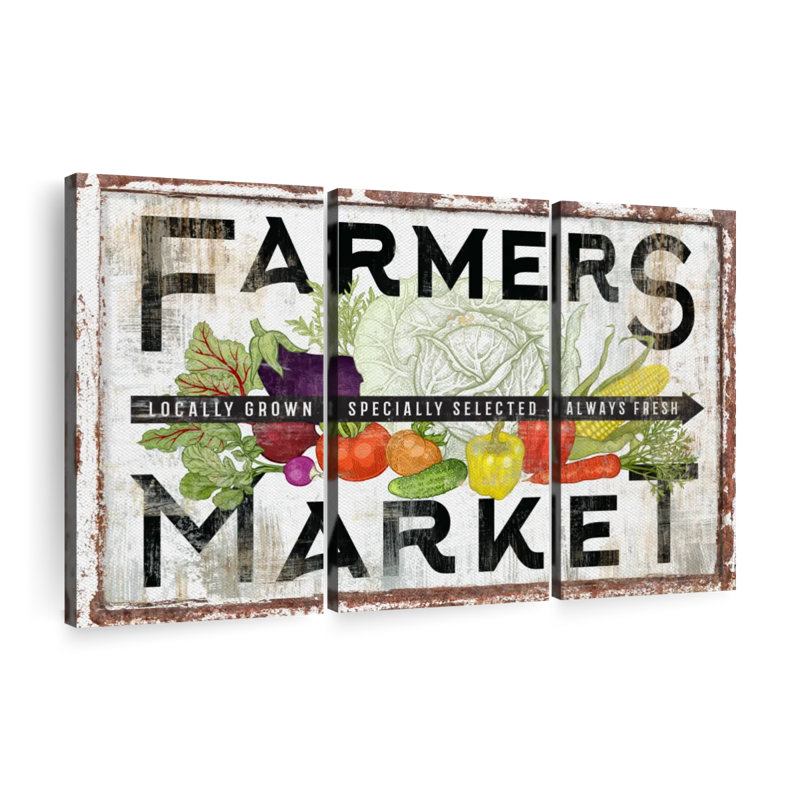 «Farmers Market», reproduction sur toile, H 50 po x l 32 po x P 1,25 po