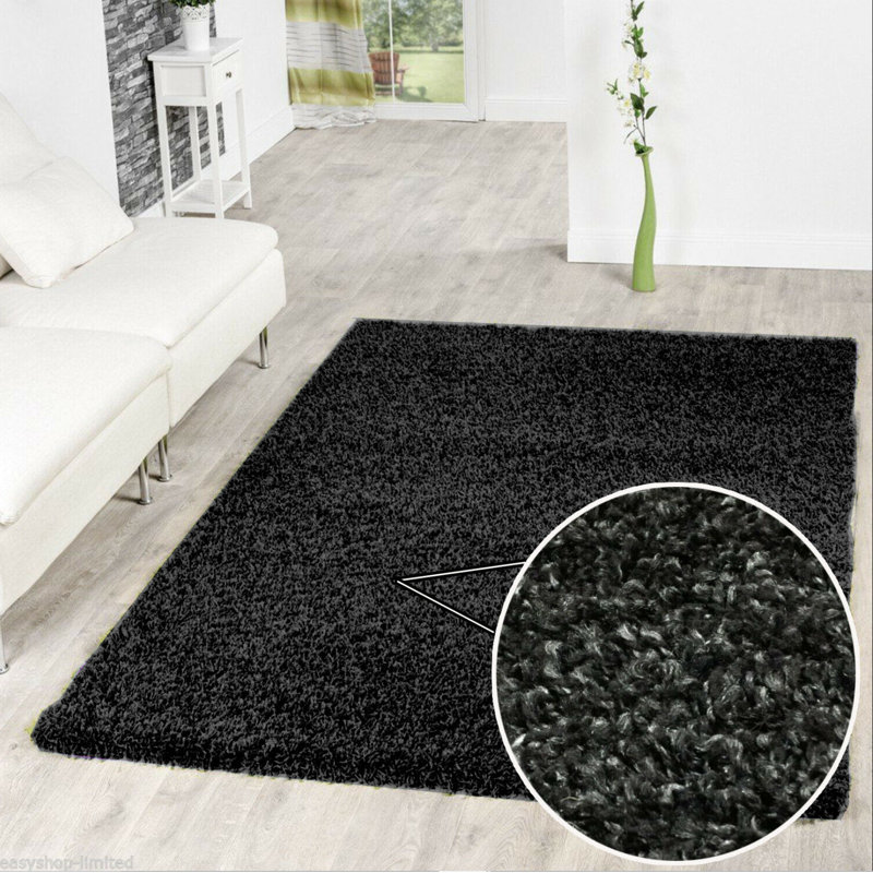 Kailum Solid Colour Shag Area Rug, Rectangle 120 x 170cm