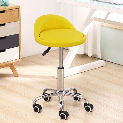 Backed Adjustable Height Ergonomic Lab Stool Wheels