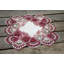 Napperon en dentelle européenne bordeaux et blanche (14 po²)