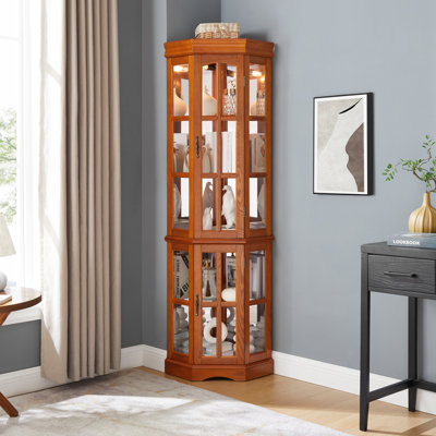 Vitrine de coin, 5 tablettes