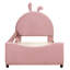 Lit de jour simple en rose avec tête de lit mignonne en forme d'oreille de lapin