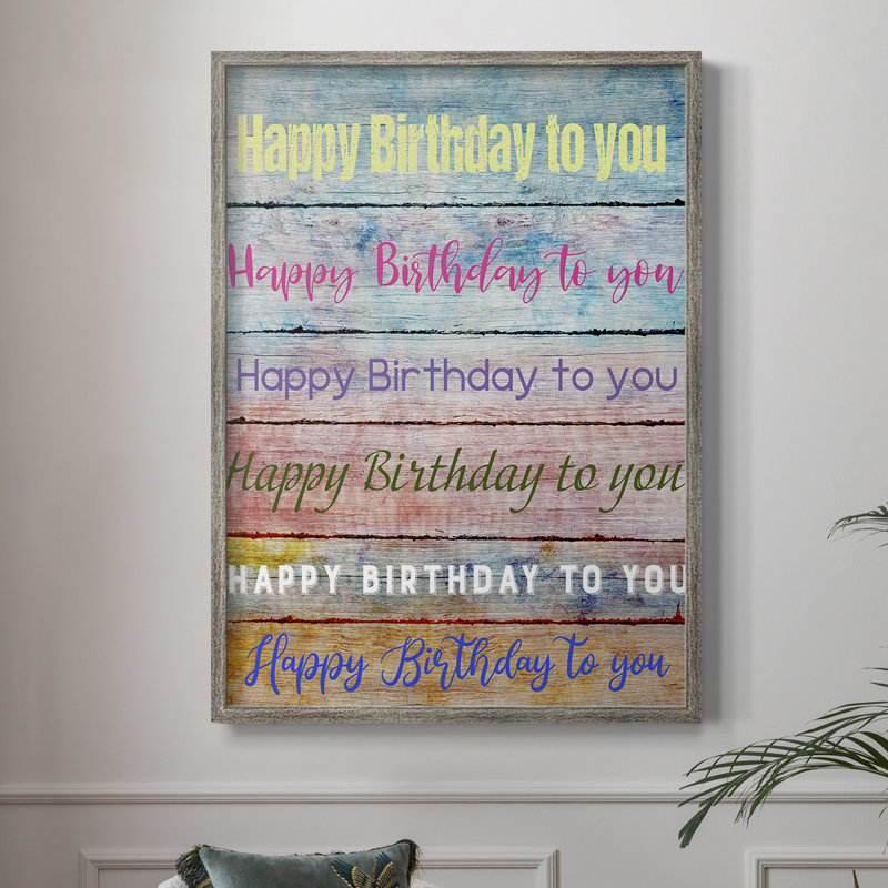 «Birthday Song», reproduction encadrée - bois massif, H 11 po x l 9 po
