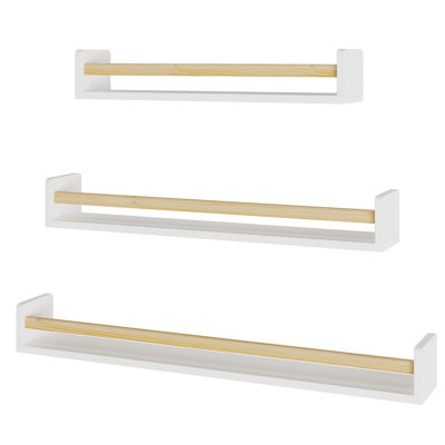Downard 3 Piece Paulownia Floating Shelf