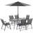 Jovannie Rectangular 6 - Person 55" Long Dining Set with Umbrella-1716973100