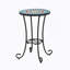 Table d'appoint de patio avec tablette, bleu + noir
