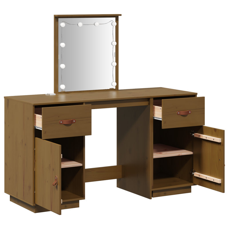 Kyera Dressing Table, Honey Brown