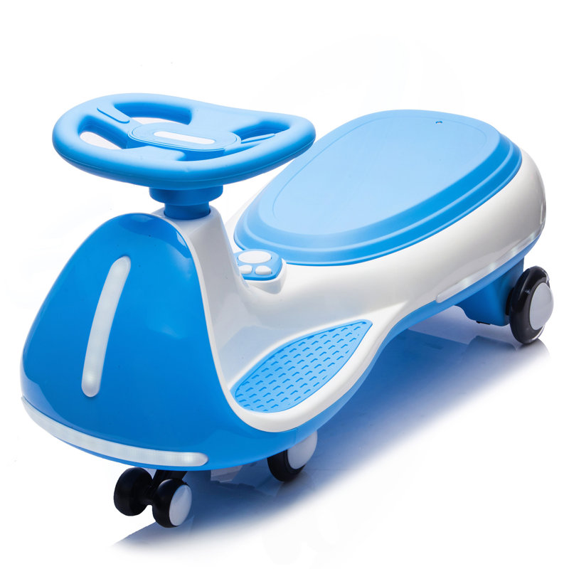 Voiture électrique 12V de 12 V sur wiggle avec conception intelligente 2-en-1, lumières DEL contrôlables, roues en polyuréthane clignotantes et larges roues avant auxiliaires, cadre de stabilité triangulaire, vitesse maximale de 5MPH, musique Bluetooth, pour 3 à 8