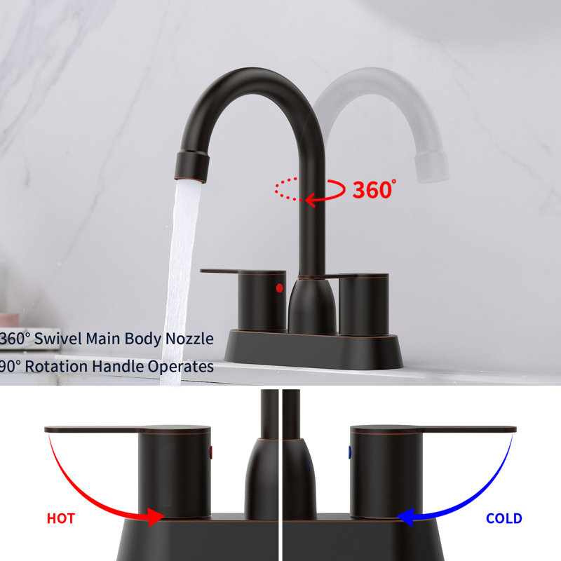 Oil Rubbed Bronze Rv Bathroom Faucet - 2 Handles. Modern Sink 2/3 Hole. Solid Brass Plastic Structure, Stainless Steel 30 Minutes Expedient Installation Steps For Quick Configuration